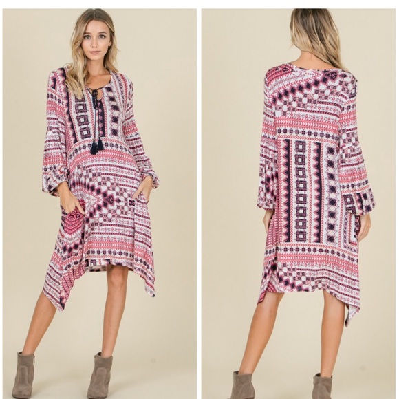 [LAST ONE] Bubble Sleeve Floral Midi Dress - Picture 2 of 3